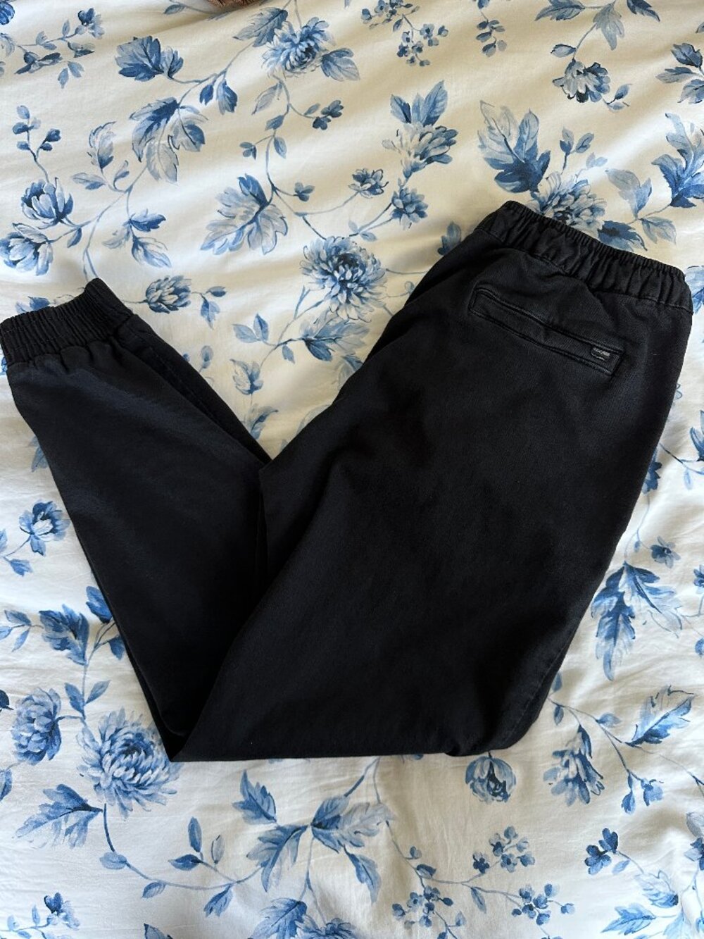 Bershka Jogger Pants Men's Large Black Cotton Stretch Drawstring